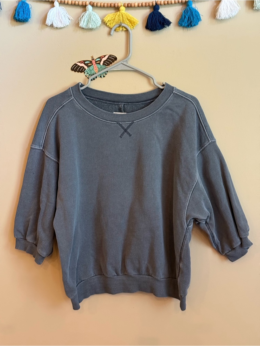 Pilcro Niki Bubble Sweatshirt in Charcoal - Picture 12 of 12